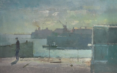 λ Fred Cuming (British b. 1930), Folkstone Harbour