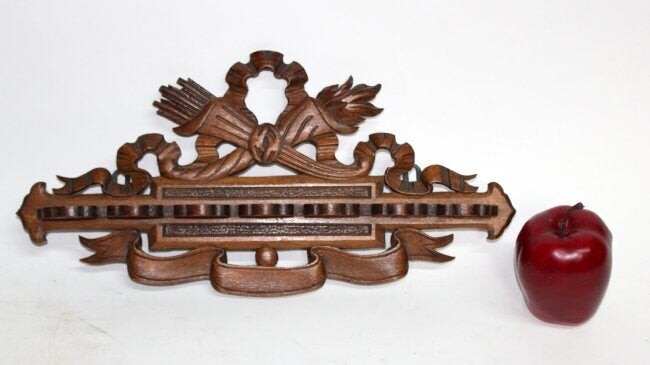 French Louis XVI style carved walnut pipe holder
