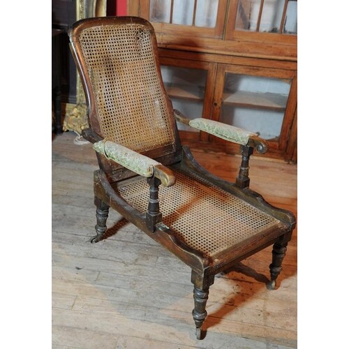 French style Bergere lounge armchair with wicker back and se...