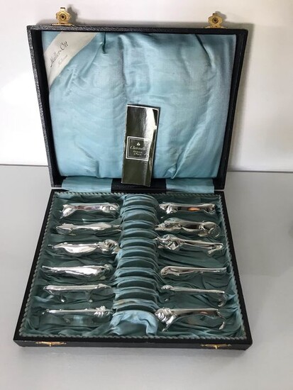 Gallia Sandoz by Christofle - Art Déco animal box 12 - Knife holders - Silverplate