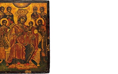 Gekrönte thronende Muttergottes mit Jesuskind umgeben vom Hl. Michael, Hl....
