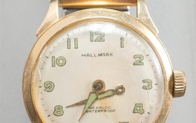 Gentlemen's Hallmark Incabloc 14-Karat Yellow-Gold Wristwatch with Stainless Band (as is)