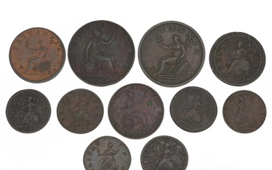 George III and later British coinage comprising two pennies ...