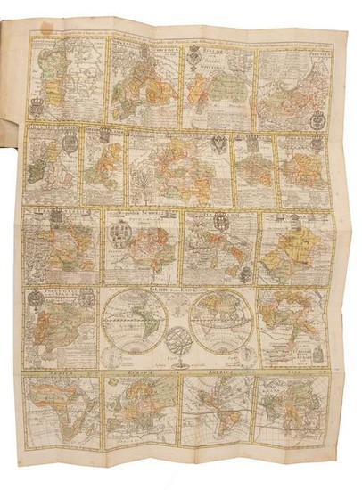 German school geography with large sheet of maps 1795