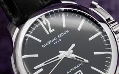 Giorgio Fedon - Automatic Timeless VI Stainless Steel Black Dial Leather Strap - GFCE002 - Men - 2011-present