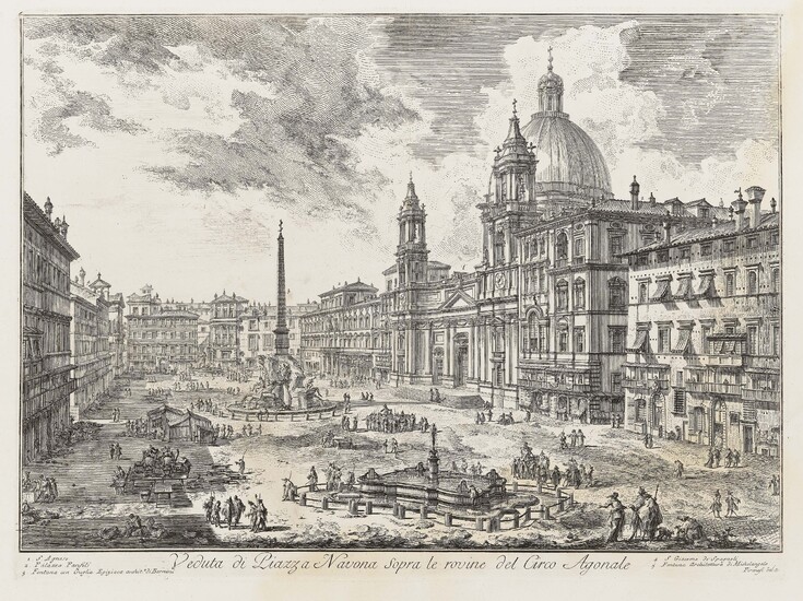 Giovanni Battista Piranesi1720 Mogliano - 1778 Rome "Veduta di Piazza Navona sopra le rovine del...