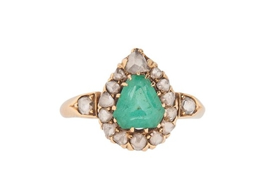 Gold, Emerald, and Diamond Ring