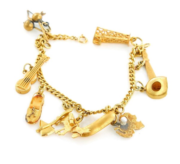 Gold charm bracelet