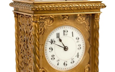 Good quality late 19th century French repeating carriage clock