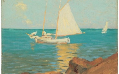 Granville Redmond (1871-1935), "Sailboats off Catalina," 1903