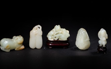Group of 5 Chinese Jade, Ming and Qing