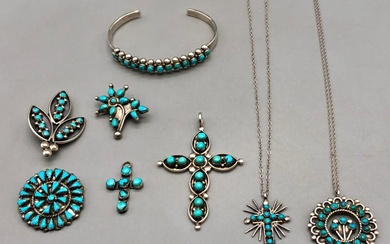 Group of Dot And Petit Point Turquoise Jewelry