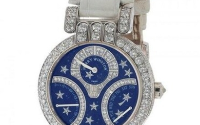 HARRY WINSTON Excenter Biretro Starlight watch, ref.200/UABI34WL.BD/00-SP1, for women. Unique piece