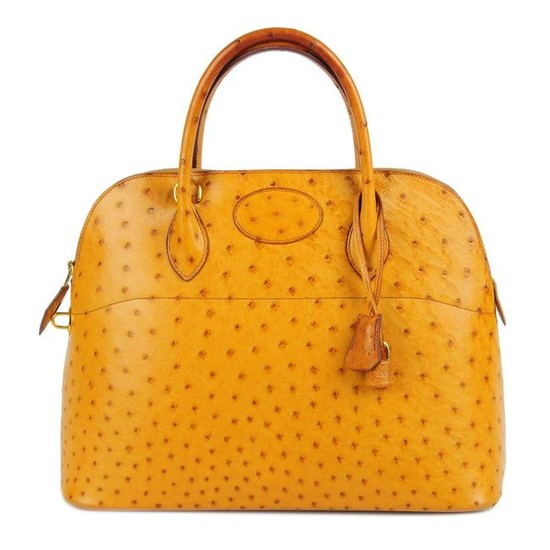 HERMÈS - a natural ostrich Bolide handbag. Designed