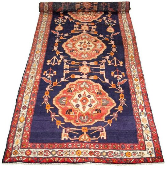 Hand-knotted Ardabil Wool Rug 4'9" x 13'11"