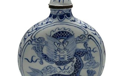 Handmade Chinese Bronze Cloisonne Porcelain Dragon Snuff Bottle