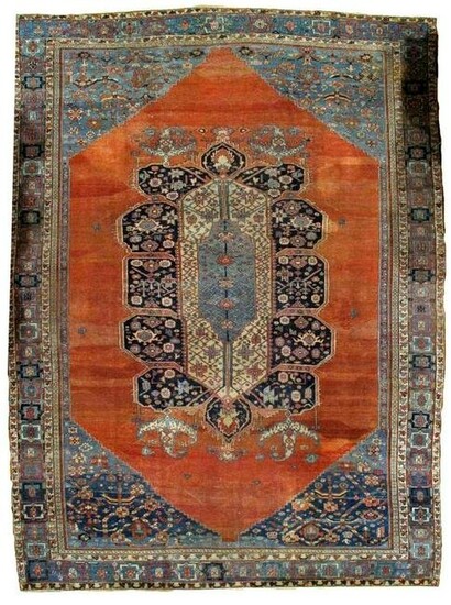 Handmade antique Persian Bakshaish rug 11' x 15.7'