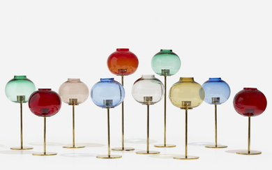 Hans-Agne Jakobsson, candleholders model no. 135, collection of ten