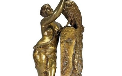 Henri Louis LEVASSEUR (1853-1934) Vanite bronze statue