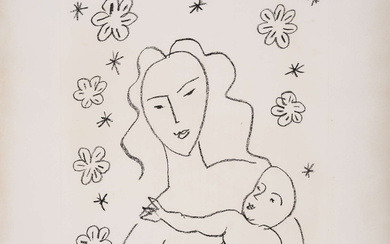 Henri Matisse (1869-1954) Vierge et Enfant sur Fond de Fleurs et d'Étoiles (Duthuit 646)
