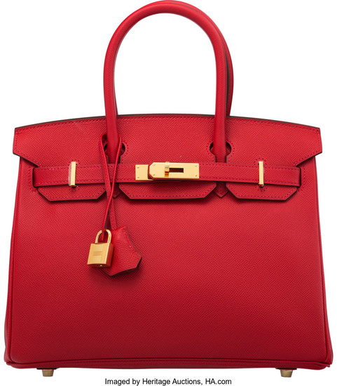 Hermès 30cm Rouge Casaque Epsom Leather Birkin Bag with...