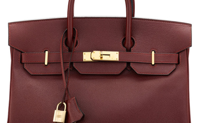 Hermès 32cm Rouge H Courchevel Leather HAC Birkin Bag...