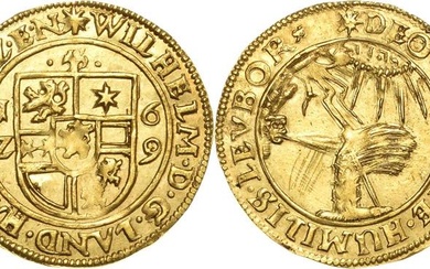Hessen-KasselWilhelm V. 1627-1637 Goldgulden Münzmeister Terentius Schmidt. Unter strahlendem Gottesnamen...