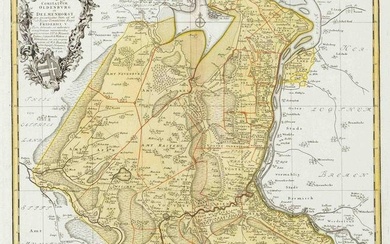 Historical map of Delmenhorst and Oldenburg, 18th century, ''Comitatuum Oldenburg et Delmenhorst pro