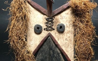 Hornbill initiation mask - Raphia, Wood - Tussian - Burkina Faso - 59 cm