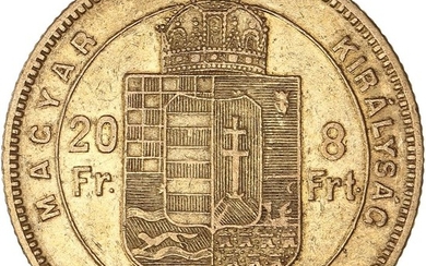 Hungary - 20 Francs/8 Forint 1871-KB Franz Joseph - Gold