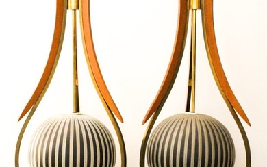 INCREDIBLE PAIR OF MODALINE MCM SCULPTED AND ARCHED LAMPS