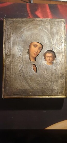 Icon, Our Lady of KASAN (Kazanskaya) (1) - Wood - Late 19th century