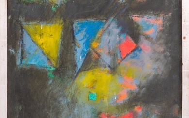 Illegibly Signed Israeli Abstract Oil on Canvas