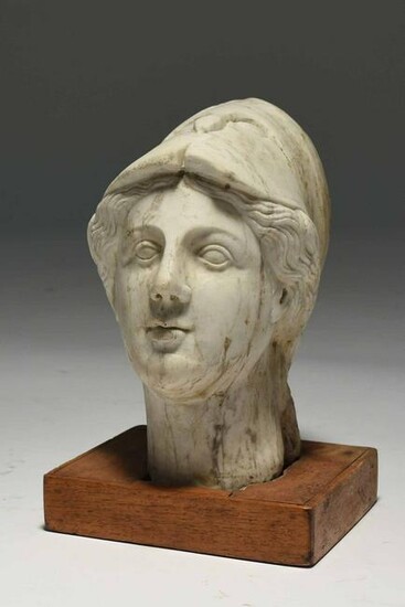 Important Roman Marble Head of Athena