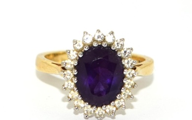 Impressive Princess Diana style Sapphire and Diamond ring in...