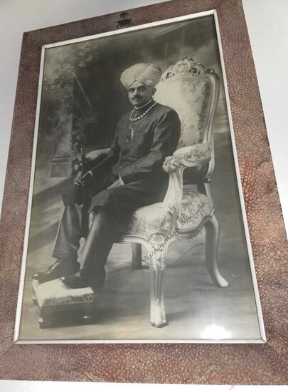 India. Portrait photograph of Krishnaraja Wadiyar [Maharaja of the Kingdom of Mysore] dated 1934