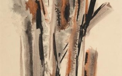 Isgan Baz (b.1918) Turkish Abstract Signed and dated (19)58, mixed...