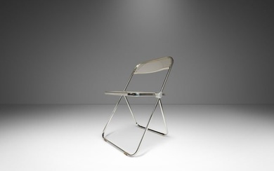 Italian Modern Plia Folding Chair in Lucite and Chrome by Giancarlo Piretti for Anonima Castelli