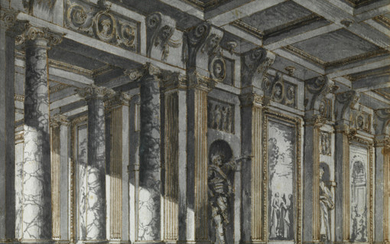 Italian school of the 18th century Interior design...