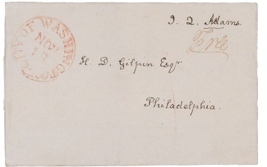 J. Q. Adams Addressed and Franked Cover to Attorney General Henry Gilpin