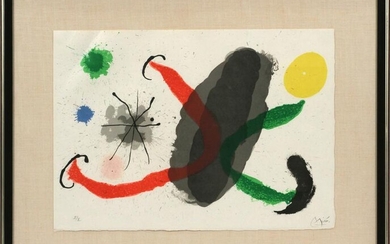 JOAN MIRO LITHOGRAPH IN COLORS, ON JAPAN PAPER 1967 H