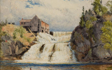 JOHN WILLIAM HILL Goodrich Falls near Jackson, White Mountains, New Hampshire. Watercolor and...