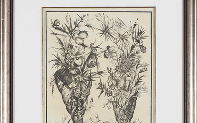 JORGE BARRADAS, grav. sobre papel, 41 x 32 cm.