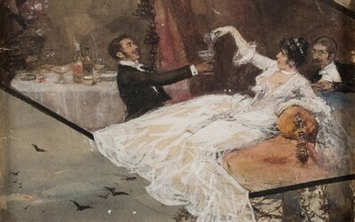 JOSE BENLLIURE Y GIL (1855 / 1937) "The bride and groom"