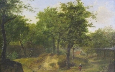 Jacques d'Arthois (XIX), Follower of - Landscape with figure on a pathway