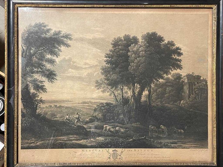 James Peak after Claude Le Lorrain, Mercury and Battus; Morning; engravings published by Boydell