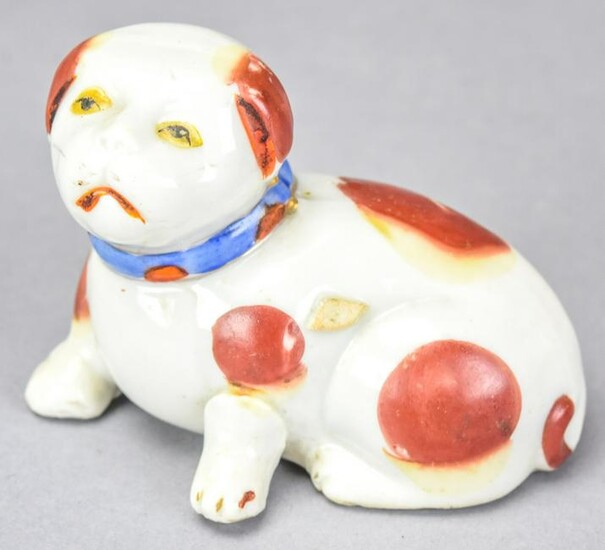Japanese Hand Painted Porcelain Dog Statue
