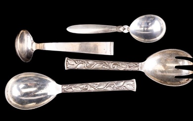 Jensen Sterling and Other Silver Spoons (4)