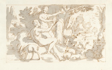 Johann Anton Tischbein (1720 Haina – Hamburg 1784) – Adam und Eva im Paradies