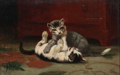 John Henry Dolph, Kittens, oil on canvas